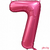 Шар (34''/86 см) Цифра 7, Бордовый, сатин