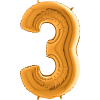 Шар (40''/102 см) Цифра, 3, Золото