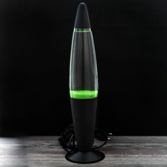 Лава лампа в черном корпусе 35 см Зеленая