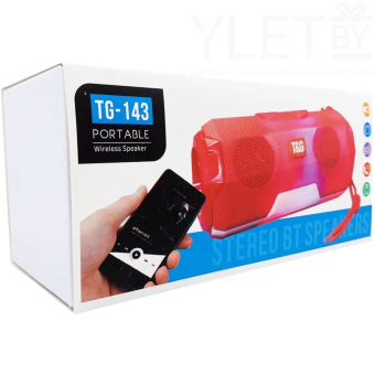 Беспроводная bluetooth колонка TG-143 с подсветкой Красная