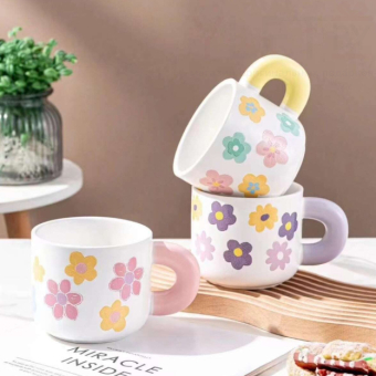 Кружка «Flower power», pink (450  ml)