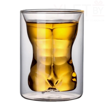 Стеклянный стакан Мужское тело