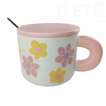 Кружка «Flower power», pink (450  ml)