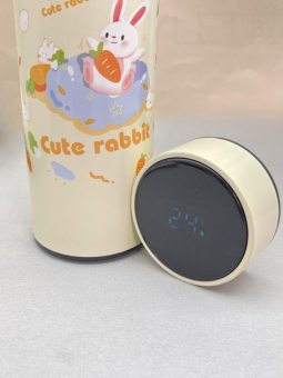 Термос с датчиком температуры «Happy friends, rabbit», beige (500 ml)