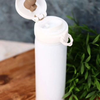 Термос термокружка прямой Белый, 380 мл