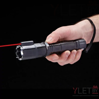 Фонарь с электрошокером и лазером