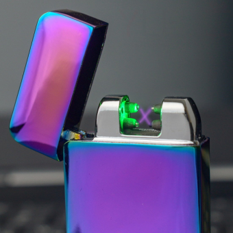 Зажигалка импульсная двойная Lighter со световым датчиком Хамелеон