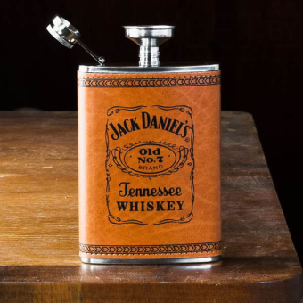 Набор фляжка и стопки Jack Daniels коричневый