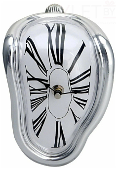 Часы настольные Сальвадора Дали "Стекающие" серебро