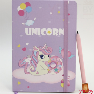 Блокнот (А5) "Unicorn on the cloud", purple (14.5*21)
