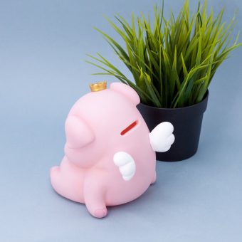 Копилка "King pig", pink (14 см), пластик