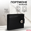 Портмоне мужское "Шик" на магните, отдел для купюр, для карт, для монет, цвет чёрный