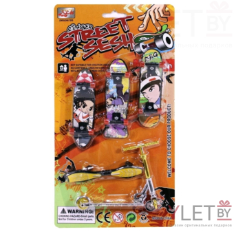 Фингерборд набор: Роллерсерф, Фингер самокат, 3 пальчиковых скейтбордов 