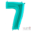 Шар (40"/102 см) Цифра, 7, Бирюзовый Tiffany