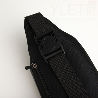 Сумка поясная "Прайм" на молнии,  36*10*14 см, 2 наружных кармана, чёрный