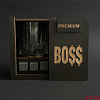Набор для виски Premium «BO$$» (cтакан + 3 камня)