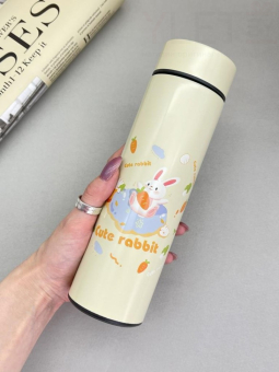 Термос с датчиком температуры «Happy friends, rabbit», beige (500 ml)