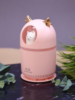 Настольный увлажнитель воздуха - ночник "Cat in a spacesuit", pink, (портативный, USB)