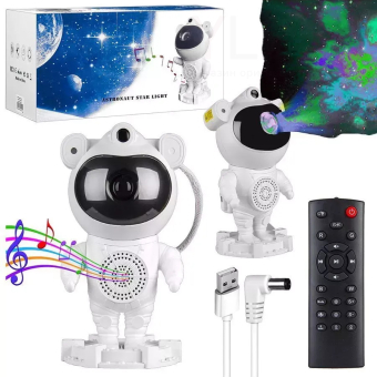 Ночник Астронавт проектор звездного неба музыкальный с пультом ДУ