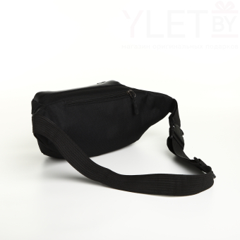 Сумка поясная "Прайм" на молнии,  36*10*14 см, 2 наружных кармана, чёрный