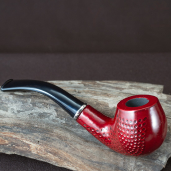 Трубка курительная с чехлом и подставкой Точки f20058