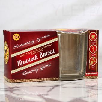 Подарочный набор для приготовления настойки «Пряный виски»: набор трав и специй 19 г., стакан 250 мл., камни 4 шт.