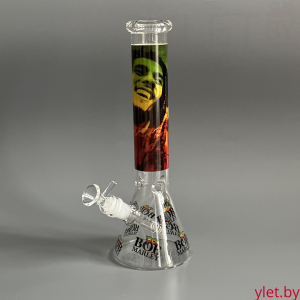 Бонг стеклянный трапеция Боб Марли 30 см