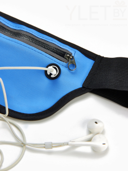 Сумка поясная "Ультра" на молнии, 24*0,3*10 см, светоотражающие элементы, синий