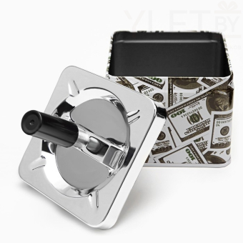 Пепельница бездымная Доллар квадратная