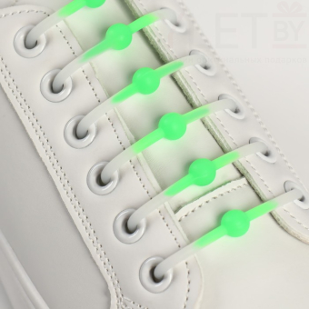 Набор шнурков для обуви Шар, 6 шт, силиконовые, светятся в темноте