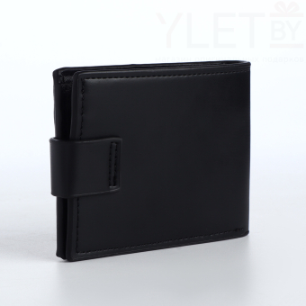 Портмоне мужское "Ультра" на магните, отдел для карт, монет, цвет чёрный/коричневый