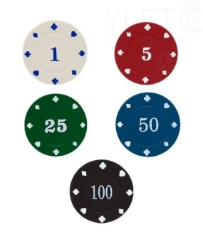 Набор для покера 300 фишек в кейсе с номиналом