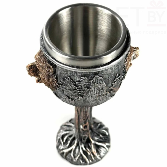 Бокал на ножке металлический Медведь, 200 мл