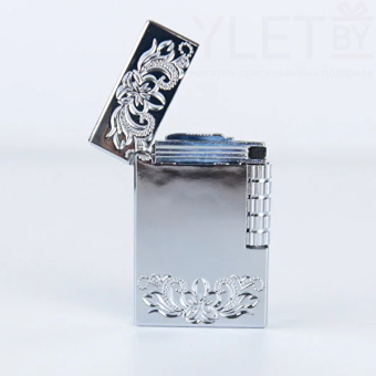 Зажигалка газовая турбо Draft Серебро