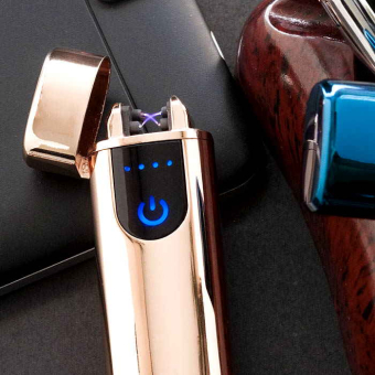 Импульсная зажигалка двойная сенсорная округлая Lighter
