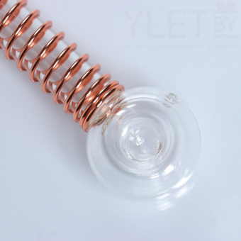 Девайс курительный стеклянный 13 см, золотая спираль