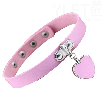 Чокер с подвеской "Сердце" розовый