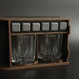 Набор для виски BOSS (2 стакана, 6 камней, 2 подставки под стакан)
