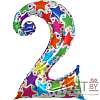 Шар (40″/102 см) Цифра, 2 Звезды, дизайнерская
