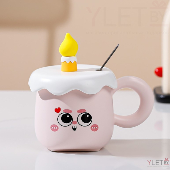 Кружка «Сake emotions», pink (400  ml)