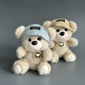 Брелок "Мишка в панаме", бежевый, 13 см