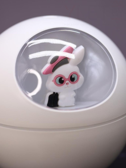 Настольный увлажнитель воздуха - ночник "Bunny in pink glasses", white, (портативный, USB)