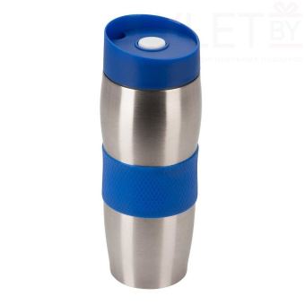 Термокружка с кнопкой 400ml Синяя