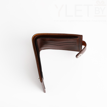 Портмоне мужское "Грейс" на магните, отдел для купюр, для карт, для монет, цвет коричневый