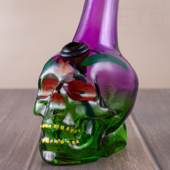 Бонг стеклянный Череп 22 см