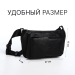 Сумка поясная на молнии "Люкс", 37*4*15 см, 3 наружных кармана, черный
