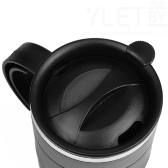 Термокружка Поход "У нас есть герой",450 мл, с ручкой, сохраняет тепло 2 ч,черная