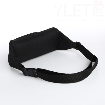 Сумка поясная "Бруклин" на молнии, 25*5*11 см, наружный карман, черный