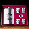 Набор  фляжка со стопками Jim Beam сталь