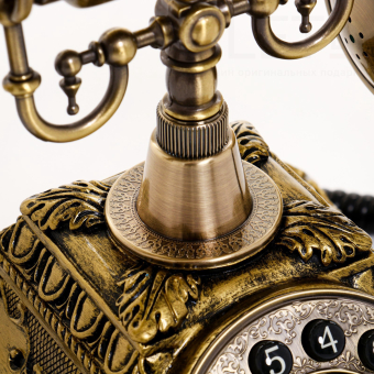 Ретро-телефон «Амес», громкая связь, 18×24×25 см, позолота